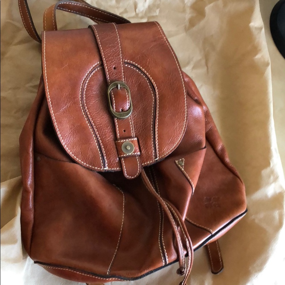 Brown Leather Backpack